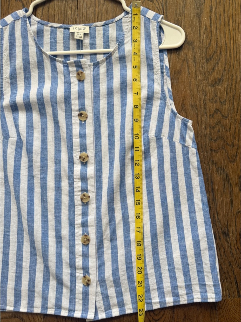 J.CREW Factory Striped linen blend Tank Size XS NWT CK742 - Picture 14 of 16